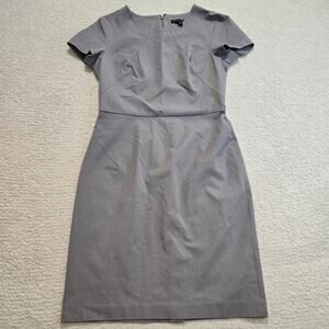 Banana Republic Gray Short Sleeve Sheath Dress Stretchy Size 10 Minimalist